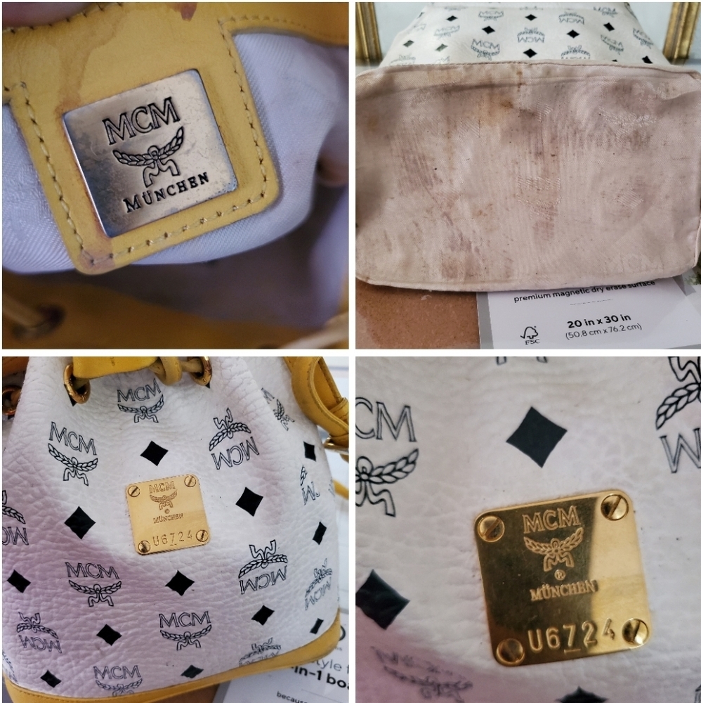 MCM White Bucket Drawstring Bucket Bag - Picture 4 of 12